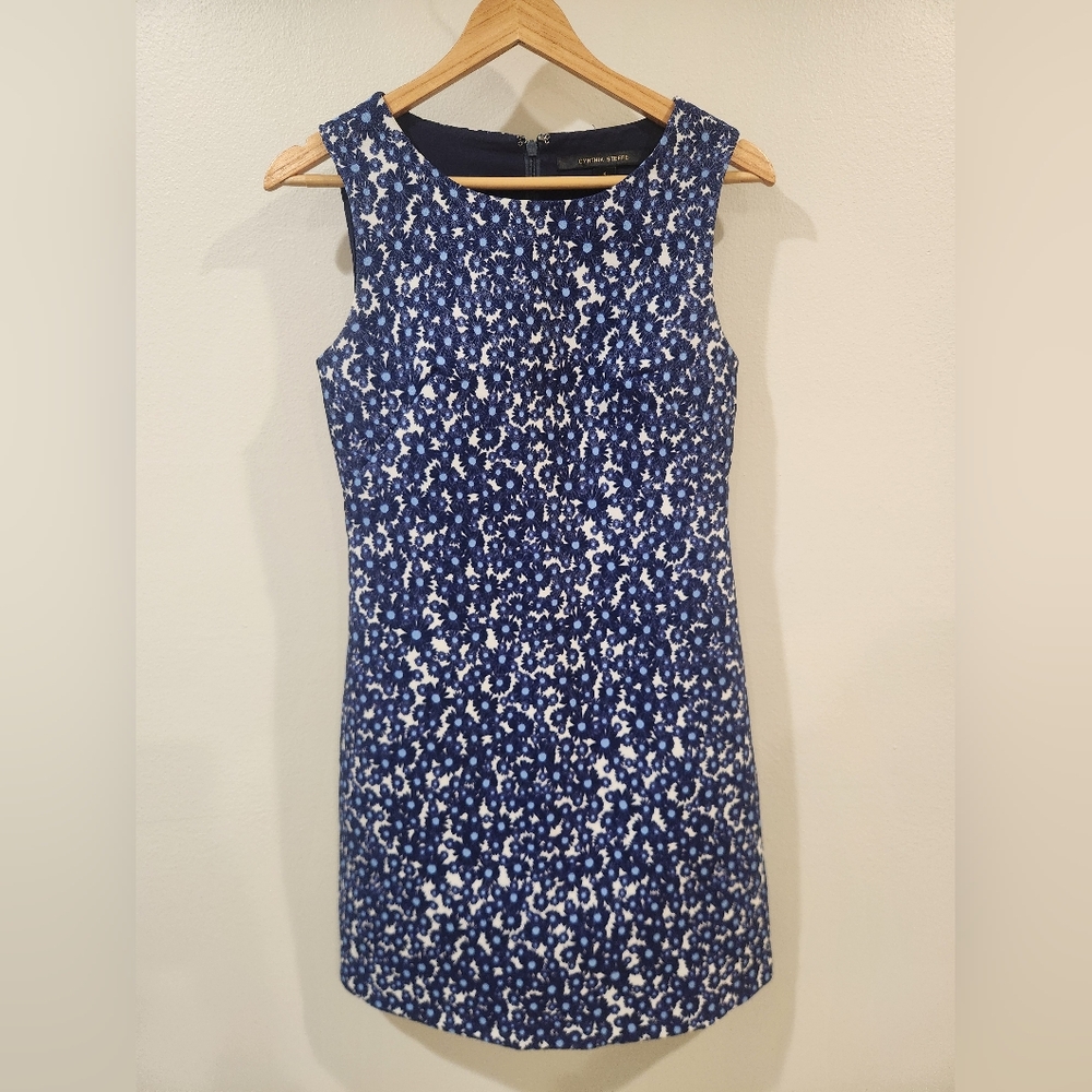 Chic Blue Floral Dress
